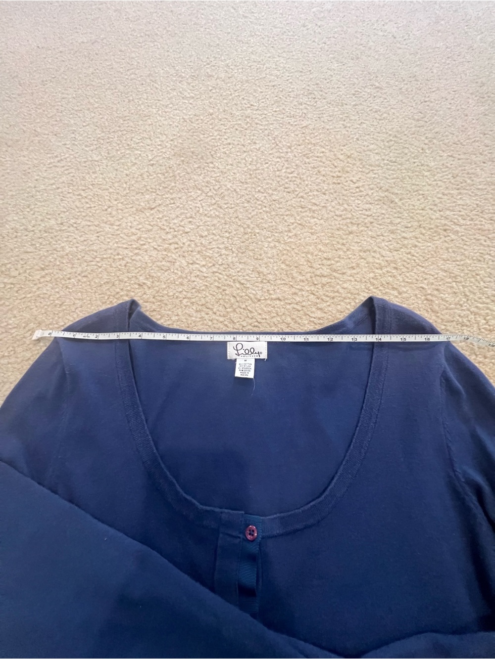 Lilly Pulitzer Navy Scoop-Neck Button Cardigan - Picture 5 of 6